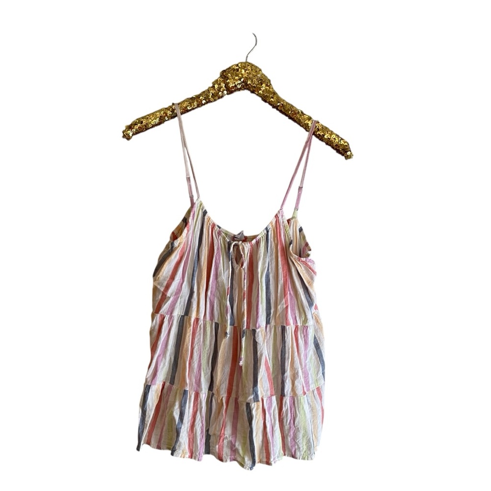 Old Navy Striped Multicolor Sleeveless Spaghetti Strap Top
